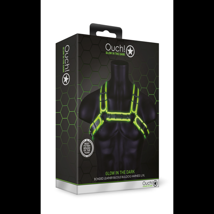 Bulldog Harness with Buckle - Glow in the Dark - L/XL