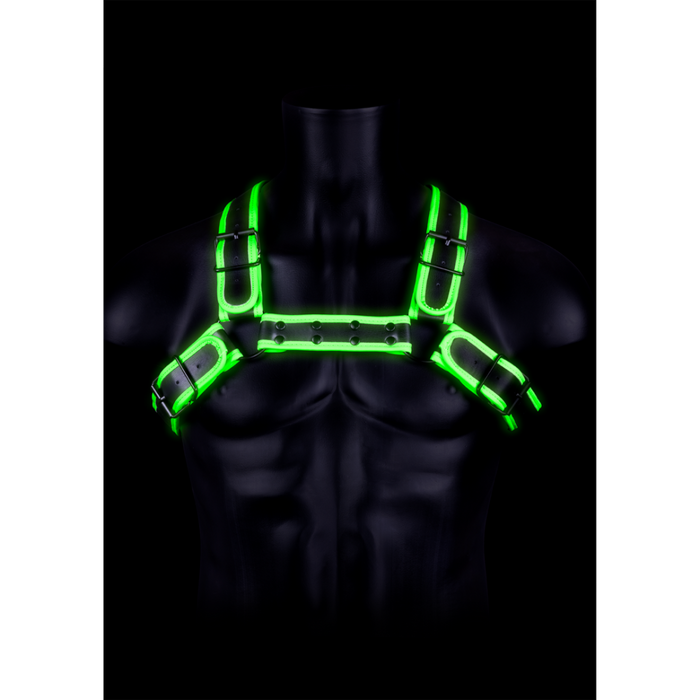 Bulldog Harness with Buckle - Glow in the Dark - S/M