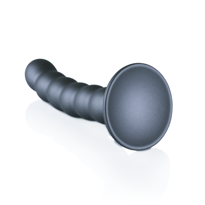 Beaded Silicone G-Spot Dildo - 5'' / 13 cm - Gunmetal