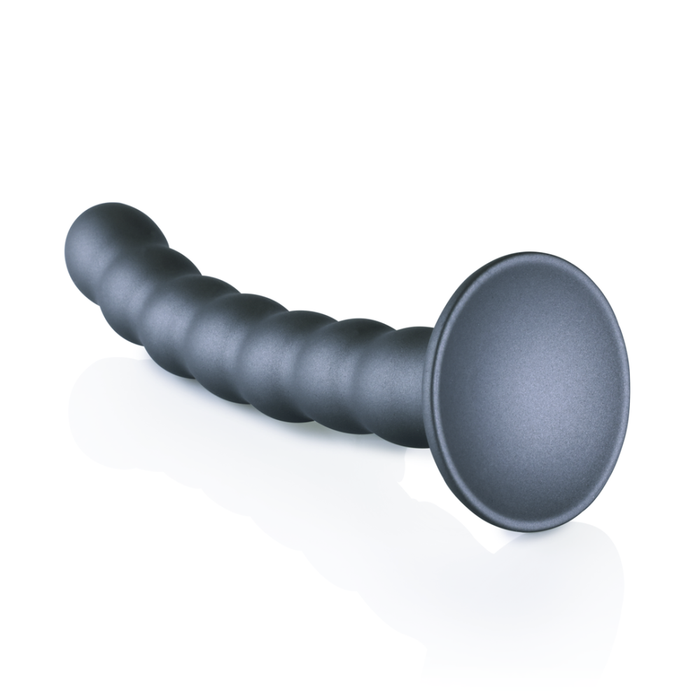 Beaded Silicone G-Spot Dildo - 6.5'' / 16,5 cm - Gunmetal