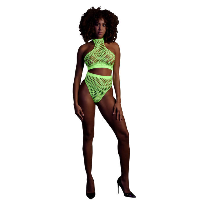 Turtle Neck and High Waist Slip - One Size - Neon Green