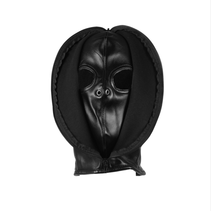 Zip-up Bondage Mask - Black