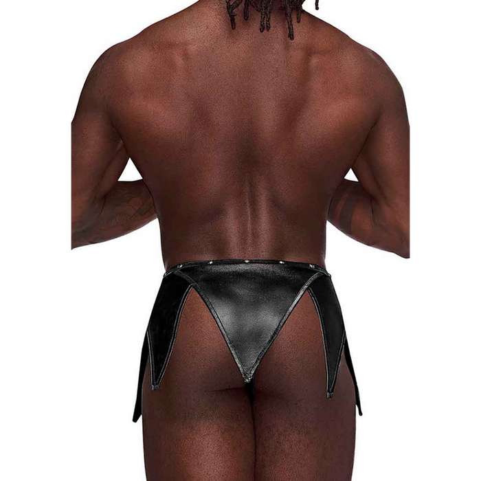 Eros - Gladiator Kilt Design with an Attached Thong - L/XL - Black