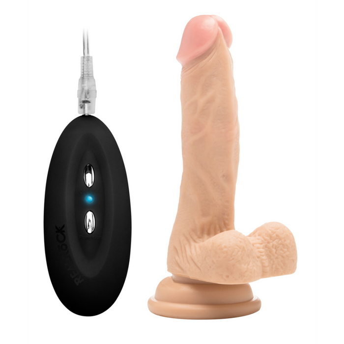 Vibrerende Realistische Cock met Scrotum - 7 / 18 cm