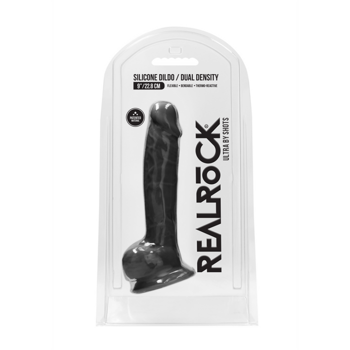 Siliconen Dildo met Ballen - 9 / 23 cm