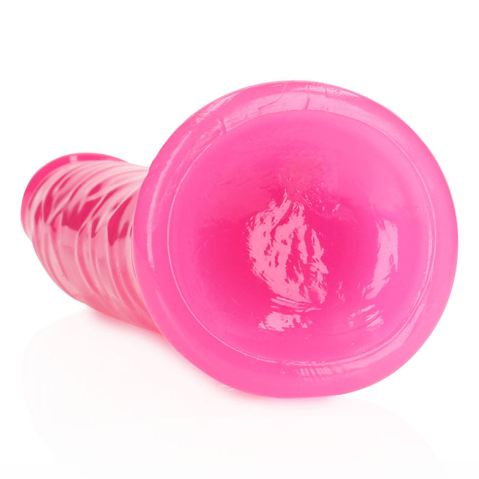 Slim Realistic Dildo with Suction Cup - Glow in the Dark - 9'' / 22,5 cm