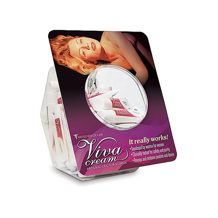 Viva Cream Arousal Gel - Fishbowl - 50 Pieces