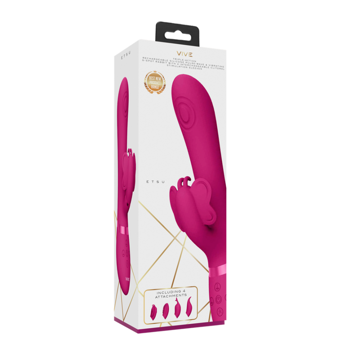 Etsu - Pulse Wave G-Spot Rabbit  Clitoral Stimulator - Roze