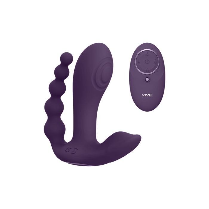 Kata - Pulse Wave  Vibrating Double Penetration Vibrator - Purple