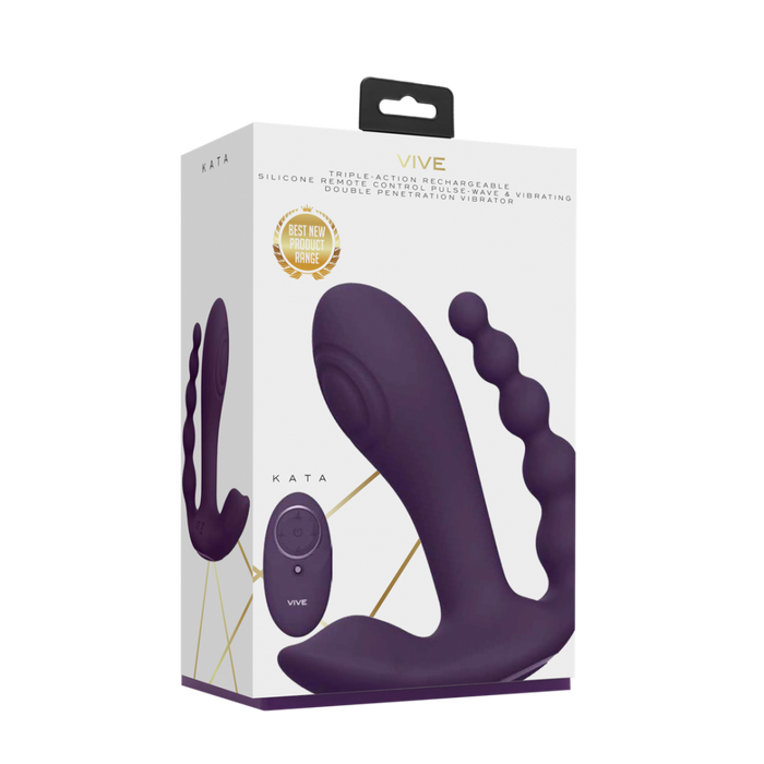 Kata - Pulse Wave  Vibrating Double Penetration Vibrator - Purple