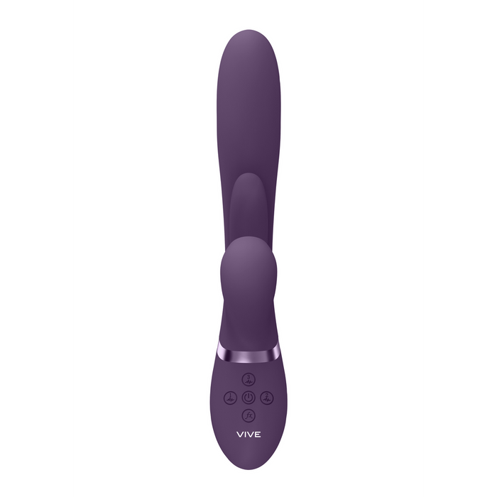 Kura - Thrusting G-Spot Vibrator with Flapping Tongue and Pulse Wave Stimulator - Purple