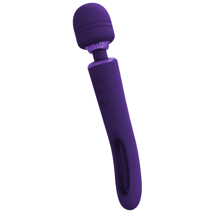 Kiku - Double Ended Wand with Innovative G-Spot Flapping Stimulator - Purple